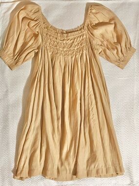 Easel- Square Neck Puff Sleeve Mini Dress with Pockets